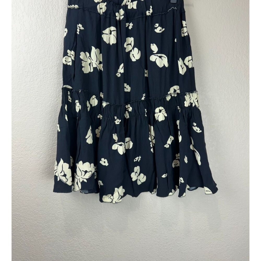 A.P.C. Navy and White Floral Midi Skirt
